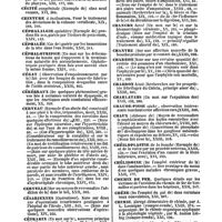 0013 - Page 13 - Table générale et alphabétique des matières contenues dans les volumes XIII à XXIV inclusivement du bulletin général de thérapeutique médicale et chirurgicale. Cautérisation. / Cécité. / Ceinture. / Céphalalgie. / Céphalée. / Céphalotripsie. / Cérat. / Cérébraux. / Cerveau. / Cervelle. / Césariennes. / Cétrarin. / Cévadille. / Chaire. / Chaleur. / Chancre. / Chanvre. / Charbon. / Chardon. / Charlatans. / Chaude-pisse. / Chaux. / Chéiloplastie. / Chélidoine. / Chemin de fer. / Chêne. / Chimie. / Chirurgie. / Chirurgiens