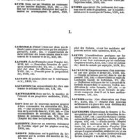 0033 - Page 33 - Table générale et alphabétique des matières contenues dans les volumes XIII à XXIV inclusivement du bulletin général de thérapeutique médicale et chirurgicale. Kermès. / Kwoséine. / Kwoso. / Kyste. / Kystes. / Lacrymale. / Lactate. / Lactate. / Lactation. / Lactucarium. / Lait. / Lancette. / Langue. / Larrey. / Laryngo-trachéotomie. / Larynx. / Laudanum. / Laurier. / Lavements. / Lèpre. / Lésions