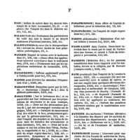 0044 - Page 44 - Table générale et alphabétique des matières contenues dans les volumes XIII à XXIV inclusivement du bulletin général de thérapeutique médicale et chirurgicale. Oxalate. / Oxyde. / Oxymels. / Pain. / Palais. / Palpitations. / Panaris. / Pansements. / Papier. / Paracentèse. / Paralysies. / Paraphimosis. / Paraplégies. / Parois. / Passe-lacet. / Passions. / Pâte. / Patente. / Pathologie