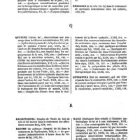 0051 - Page 51 - Table générale et alphabétique des matières contenues dans les volumes XIII à XXIV inclusivement du bulletin général de thérapeutique médicale et chirurgicale. Précipité. / Prédispositions. / Préparations. / Pression. / Quinine. / Quinquina. / Rachitiques. / Racine. / Radius. / Rage. / Raie