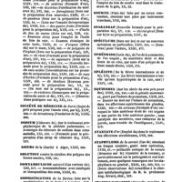 0056 - Page 56 - Table générale et alphabétique des matières contenues dans les volumes XIII à XXIV inclusivement du bulletin général de thérapeutique médicale et chirurgicale. Sirops. / Société de médecine. / Sodium. / Soeurs. / Solution. / Somnambulisme. / Sophistication. / Soude. / Soufre. / Sourcil. / Sparadrap. / Spéculums. / Sphénoïde. / Splénite. / Squirrhes. / Stannate. / Staphylome. / Staphylographie. / Statistique