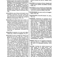 0058 - Page 58 - Table générale et alphabétique des matières contenues dans les volumes XIII à XXIV inclusivement du bulletin général de thérapeutique médicale et chirurgicale. Suie. / Sulfate. / Sulfate. / Sulfate. / Sulfate. / Sulfate. / Sulfure. / Sulfure. / Supercherie. / Suppuratifs. / Surdités. / Sureau. / Suture. / Synoviaux