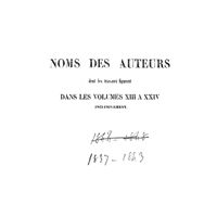 0069 - Page 69 - Noms des auteurs dont les travaux figurent dans les volumes XIII à XXIV inclusivement