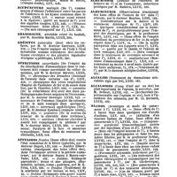 0007 - Page 5 - Table générale et alphabétique des matières contenues dans les volumes LXI à LXXII inclusivement du bulletin général de thérapeutique médicale et chirurgicale. Aconitine. / Action. / Acton. / Acupuncture. / Adansonine. / Adénites. / Affections. / Affusions. / Aglosse. / Aiguille. / Air. / Albuminose. / Albuminurie. / Alcalins. / Alcaloïdes. / Alcool. / Alcoolique
