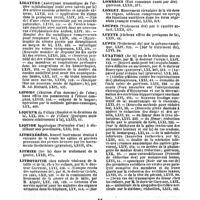 0045 - Page 43 - Table générale et alphabétique des matières contenues dans les volumes LXI à LXXII inclusivement du bulletin général de thérapeutique médicale et chirurgicale. Levier. / Liebig. / Liebreich. / Ligature. / Lipome. / Liqueur. / Liquide. / Lithexérèse. / Lithine. / Lithotritie. / Lobelia inflata. / Lobélie. / Lombrics. / Longet. / Loupes. / Luette. / Lupus. / Luxation. / Machines. / Mâchoires. / Mackenzie