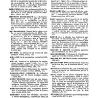 0048 - Page 46 - Table générale et alphabétique des matières contenues dans les volumes LXI à LXXII inclusivement du bulletin général de thérapeutique médicale et chirurgicale. Mercure. / Mercurielles. / Méthode endermique. / Metrorrhagie. / Meunier. / Miliaire. / Millet. / Monneret. / Monographie clinique. / Monstruosité. / Morcellement. / Mordret. / Morphine. / Mortalité. / Mort. / Morve. / Mouche à viande. / Mouchetures. / Mousse de ceylan. / Muguet des bois. / Muguet. / Musc. / Musique. / Mutisme. / Mydriase. / Myopie