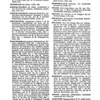 0057 - Page 55 - Table générale et alphabétique des matières contenues dans les volumes LXI à LXXII inclusivement du bulletin général de thérapeutique médicale et chirurgicale. Plomb. / Plombage. / Pneumatocèle. / Pneumatologie. / Pneumatose. / Pneumonie. / Podophylline. / Podophyllum. / Poison. / Poivre. / Polygala. / Polypes. / Pommade. / Pompe. / Ponction