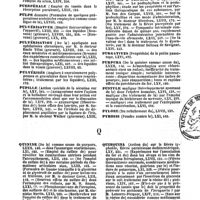 0059 - Page 57 - Table générale et alphabétique des matières contenues dans les volumes LXI à LXXII inclusivement du bulletin général de thérapeutique médicale et chirurgicale. Pseudarthroses. / Puerpérale. / Pulpe. / Pulvérisateur. / Pulvérisation. / Pulvérisés. / Pupille. / Purgatifs. / Purgatives. / Purpura. / Pustule. / Pylore. / Pyrosis. / Quinine. / Quinquina