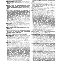 0060 - Page 58 - Table générale et alphabétique des matières contenues dans les volumes LXI à LXXII inclusivement du bulletin général de thérapeutique médicale et chirurgicale. Rachis. / Rachitisme. / Racle. / Rage. / Ratanhia. / Rate. / Raynaud. / Réactif. / Recherches. / Rectum. / Redoul. / Réfrigérants. / Régénération. / Reins. / Répercussion. / Requin. / Résection. / Résorption. / Respiration. / Rétention. / Rétrécissements. / Retroceps