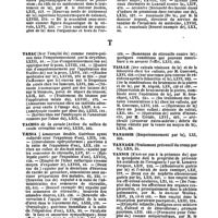 0066 - Page 64 - Table générale et alphabétique des matières contenues dans les volumes LXI à LXXII inclusivement du bulletin général de thérapeutique médicale et chirurgicale. Syphilis. / Tabac. / Taches. / Taenia. / Taille. / Tanaisie. / Tannage. / Tannin. / Tardieu