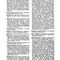 0067 - Page 65 - Table générale et alphabétique des matières contenues dans les volumes LXI à LXXII inclusivement du bulletin général de thérapeutique médicale et chirurgicale. Tardieu. / Tartre stibié. / Taxis. / Teigne de lait. / Teinture. / Température. / Tendon. / Tenette. / Ténifuge. / Tente. / Térébenthine. / Testicules. / Tétanos. / Thapsia. / The liniment. / Thérapeutique