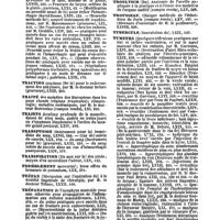 0069 - Page 67 - Table générale et alphabétique des matières contenues dans les volumes LXI à LXXII inclusivement du bulletin général de thérapeutique médicale et chirurgicale. Trachéotomie. / Traction. / Traité. / Trajets. / Transfusion. / Transpiration. / Tremblement. / Trépan. / Trépanation. / Trichiasis. / Trichina. / Trichinale. / Trichine. / Trichinose. / Trillium. / Troeltsch. / Trousseau. / Tubercule. / Tumeurs
