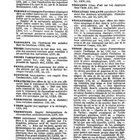 0072 - Page 70 - Table générale et alphabétique des matières contenues dans les volumes LXI à LXXII inclusivement du bulletin général de thérapeutique médicale et chirurgicale. Varices. / Varicocèle. / Variole. / Varioleux. / Veines. / Veines variqueuses. / Ventilation. / Ventouse. / Vératrine. / Vermineuse. / Verre. / Vermifuges. / Vers. / Vertèbres. / Vertiges. / Verveine. / Vésicants. / Vésication volante. / Vésicatoires. / Vessie. / Viande. / Vibrions