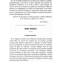 0027 - Page 23 - Société de thérapeutique. Séance du 17 décembre 1907. Communication. Recherches pharmacologiques sur les préparations galéniques de chanvre indien. Détermination de leur valeur par la méthode physiologique, par J. Chevalier. (A suivre.). / Chimie médicale. L'aphrosimétrie