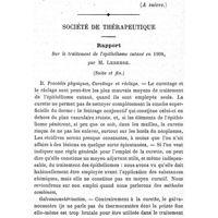 0179 - Page 175 - Pharmacologie. Médicaments et remèdes dans le Sahara. (A suivre.). / Société de thérapeutique. Rapport sur le traitement de l'épithéliome cutané en 1908, par M. Leredde. (Suite et fin.)