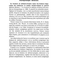 0318 - Page 314 - Revue des travaux français et étrangers. Thérapeutique médicale. Le bromure de méthyle-atropine contre les douleurs fulgurantes des tabétiques et comme antinévralgique en général (Bulletin médical)