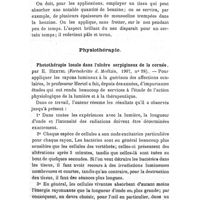 0578 - Page 558 - Revue des travaux français et étrangers. Maladies de la peau. Traitement de la rougeur du nez (Arch. int. de laryng.). / Physiothérapie. Photothérapie locale dans l'ulcère serpigineux de la cornée. Par E. Hertel (Fortschritte d. Medizin, 1907, n° 28)