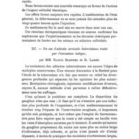 0595 - Page 573 - Société de thérapeutique. Séance du 25 mars 1908. Communications (Suite et fin). II. - Le traitement de certaines maladies infectieuses et plus spécialement de la bronchopneumonie par l'argent colloïdal (de Bredig). Par M. Ed. Hirtz. / III. - Un cas d'adénite cervicale tuberculeuse traité par l'ionisation iodique, par MM. Raoul Blondel et D. Labbé