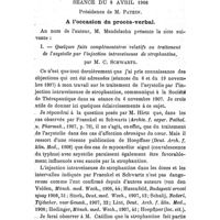 0629 - Page 605 - Société de thérapeutique. Séance du 8 avril 1908. A l'occasion du procès-verbal. / I. - Quelques faits complémentaires relatifs au traitement de l'asystolie par l'injection intraveineuse de strophantine, par M. C. Schwartz