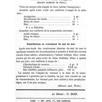 0664 - Page 640 - Formulaire. Manière de faire tolérer l'antipyrine. (Gazette médicale de Paris.). / Contribution au traitement du mal de mer