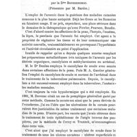 0720 - Page 696 - Société de thérapeutique. Séance du 8 avril 1908 (Suite et fin.). Présentations. II. - Le cacodylate de soude et l'arrhénal contre les ulcérations de la cornée, par la Dsse Bonsignorio. (Présentée par M. Bardet.)