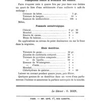 0744 - Page 720 - Formulaire. Fumigations contre la bronchite des enfants. / Pommade antinévralgique. / Elixir dentifrice