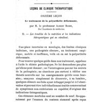 0748 - Page 724 - Thérapeutique chirurgicale. Traitement des perforations intestinales de la fièvre typhoïde, par le Dr E. Rochard... / Leçons de clinique thérapeutique. Onzième leçon. Le traitement de la polyarthrite déformante, par M. le Professeur Albert Robin..