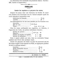0824 - Page 800 - Société de thérapeutique. Séance du 13 mai 1908. Discussion. Le travail de M. Burlureaux sur la purgation. / Formulaire. Contre les engelures et gerçures des mains