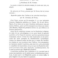 0880 - Page 856 - Société de thérapeutique. Séance du 27 mai 1908. / Lecture. / Euphorbia peplus dans l'asthme et les catarrhes bronchiques, par M. Artault..