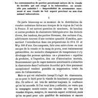 0905 - Page 881 - Hygiène alimentaire. A propos de viandes avariées. La consommation de parties paraissant saines de la viande de bovidés qui ont réagi à la tuberculine, ne serait-elle pas nuisible ? - Impossibilité de reconnaître sûrement si une viande de bel aspect provient ou non d'un animal tuberculeux