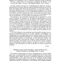0958 - Page 934 - Bibliographie. Hygiène du dyspeptique, par G. Linossier... Masson éditeur... / L'officine, moeurs pharmaceutiques, roman par Mary-Gill. Librairie Tassel..