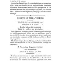 0057 - Page 53 - Leçons de clinique thérapeutique. Vingt et unième leçon. Traitement du coma diabétique, (suite et fin), par M. le Professeur Albert Robin... / Société de thérapeutique. Séance du 23 décembre 1908. Déclarations de vacances dans la section de médecine. / A l'occasion du procès-verbal. Sur le fluoroforme, par le Dr E. Schoull..