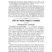 0072 - Page 68 - Bibliographie. Chirurgie de la prostate, par V. Pauchet... Doin, éditeur... / Neurasthénie et névrose, leur guérison définitive en cure libre, par le Dr Paul-Emile Lévy... Alcan, éditeur... / Revue des travaux français et étrangers. Thérapeutique médicale. Traitement des hémorroïdes