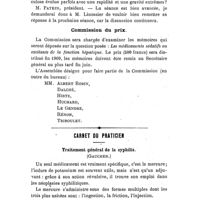 0109 - Page 105 - Société de thérapeutique. Séance du 23 décembre 1908 (Suite et fin.). Communication. I. - Cure du diabète, par M. Guelpa. Discussion. / Commission du prix. / Carnet du praticien. Traitement général de la syphilis. (Gaucher.)