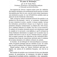 0120 - Page 116 - Variétés. A propos de la médecine thermale : un point de déontologie, par le Dr Jules Félix..