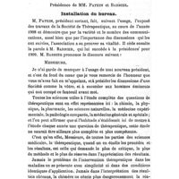 0127 - Page 123 - Société de thérapeutique. Séance du 13 janvier 1909. Installation du bureau