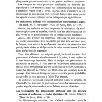 0153 - Page 149 - Revue des thèses, par Mme P. Labobie. Contribution à l'étude de l'emploi de l'arsenic dans le traitement de la syphilis. M. A. Fortier (1908). / Du traitement médical des inflammations circonscrites aiguës du sein. M. H. Seulliet (1908). / Les traitements des écoulements urétraux chez les auteurs anciens et modernes, - Etude historique. M. Henri Streiff (1908)