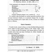 0324 - Page 320 - Formulaire. Traitement du coryza avec la pommade Risni. (P. Schütte, Fortschr. de Med., 1908, n° 5.). / Contre l'insomnie