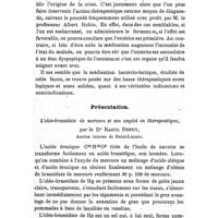 0428 - Page 424 - Société de thérapeutique. Séance du 24 février 1909. Communication (suite et fin). II. - Action combinée du régime et des ferments lactiques dans le traitement des entérites, par M. Bize. Discussion. / Présentation. L'oléo-brassidate de mercure et son emploi en thérapeutique, par le Dr Raoul Dupuy..