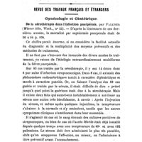 0512 - Page 508 - Société de thérapeutique. Séance du 10 mars 1909 (Suite et fin.). Discussion. Au sujet de la cure du diabète. / Revue des travaux français et étrangers. Gynécologie et Obstétrique. De la sérothérapie dans l'infection puerpérale, par Falkner (Wiener klin. Woch., n° 22)