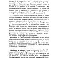 0514 - Page 510 - Revue des travaux français et étrangers. Gynécologie et Obstétrique. Traitement de la malaria chronique au moyen des rayons Roentgen. - Action de ces rayons sur la tumeur splénique et sur l'excrétion de l'acide urique, par le Dr P. Ricciardi (Giorn. internat. d. Sc. med., 1907, n° 18). / Traitement du ténesme vésical par le santyl dans les différentes affections gynécologiques