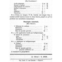 0564 - Page 560 - Formulaire. Otalgie infantile. (The Practitioner.). / Pharyngite catarrhale. (Med. Record.)