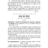 0581 - Page 577 - Carnet du praticien. Emphysème et bronchite chronique (A. Robin.). / Revue des thèses, par Mme P. Laborie. Contribution à l'étude du traitement des luxations anciennes de l'épaule (variété antérieure). M. G. Le Frêche (1907). / De l'appendicectomie. M. Fabre de Parrel (1908)