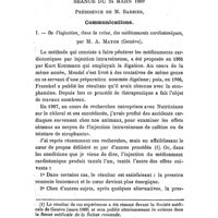 0610 - Page 606 - Société de thérapeutique. Séance du 24 mars 1909. Communications. I. - De l'injection, dans la veine, des médicaments cardiotoniques, par M. A. Mayor..