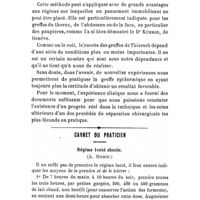 0664 - Page 660 - Thérapeutique chirurgicale. Des conditions favorables à la réussite des greffes de Thiersch, Revue Pratique, par le Dr Ch. Julliard... / Carnet du praticien. Régime lacté absolu. (A. Robin.)
