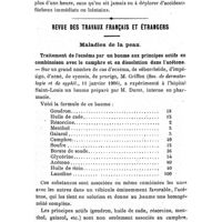 0744 - Page 740 - Revue analytique. II. - L'analgésie médullaire. / Revue des travaux français et étrangers. Maladies de la peau. Traitement de l'eczéma par un baume aux principes actifs en combinaison avec le camphre et en dissolution dans l'acétone