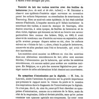 0797 - Page 793 - Revue des travaux français et étrangers. Pharmacologie. La kératine, son action résorbante spéciale. / Toxicité du lait des vaches nourries avec des feuilles de betteraves (Ann. de méd. et de chir. infant.). / Un symptôme d'intoxication par la digitale