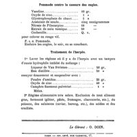 0804 - Page 800 - Formulaire. Pommade contre la cassure des ongles. / Traitement de l'herpès