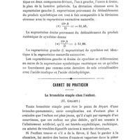 0878 - Page 874 - Revue analytique. Du dédoublement de la suprarérine synthétique en ses deux composants optiquement actifs. / Carnet du praticien. La bronchite simple chez l'enfant. (H. Gillet.)