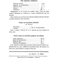 0884 - Page 880 - Formulaire. Pâte épilatoire inoffensive. / Contre les diarrhées infantiles. (G. Silva.). / Potion contre la bronchite grippale des enfants